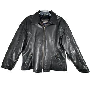 Ital‎ Leather Collection USA Jacket Womens 2XL Black Leather Bomber Edgy Rocker